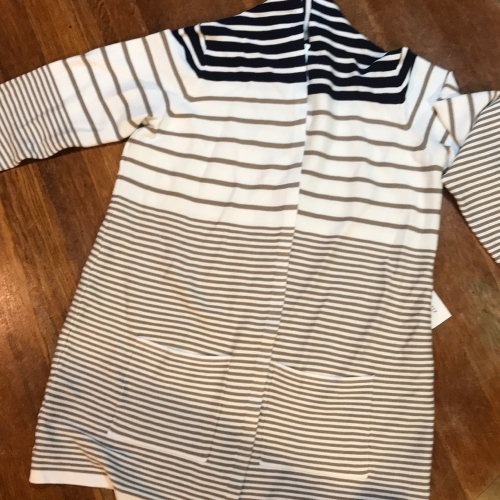 Striped open cardigan